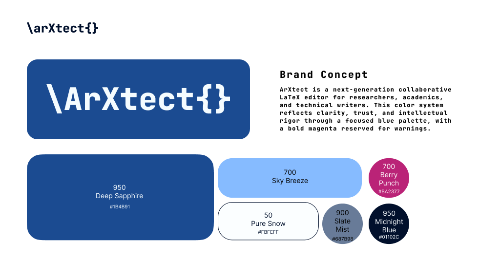 arXtect brand concept — logo and colour system exploration
