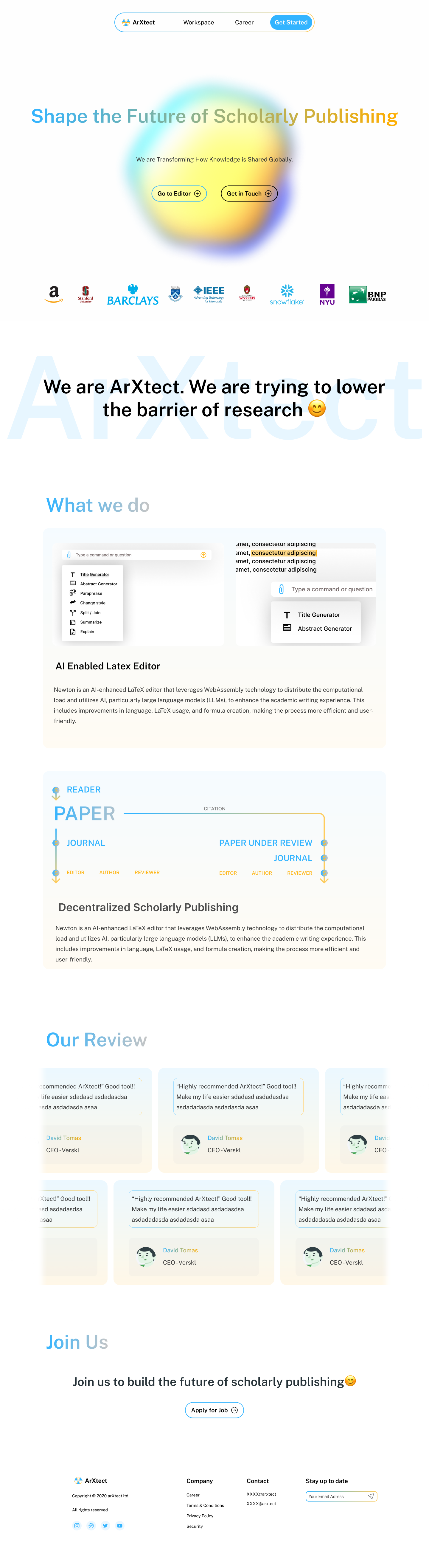 Old arXtect landing page — V1