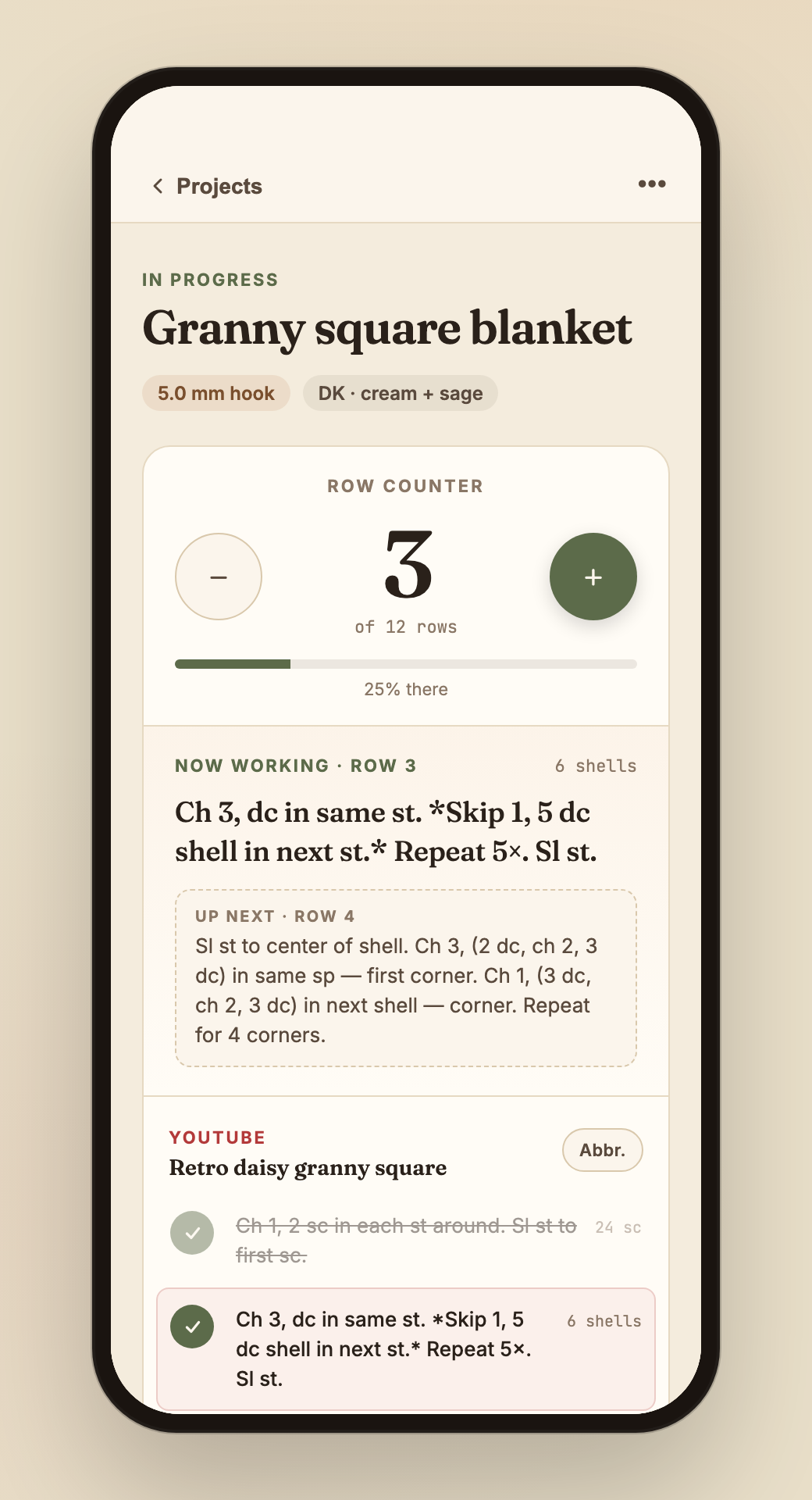 Loopy pattern and counter view