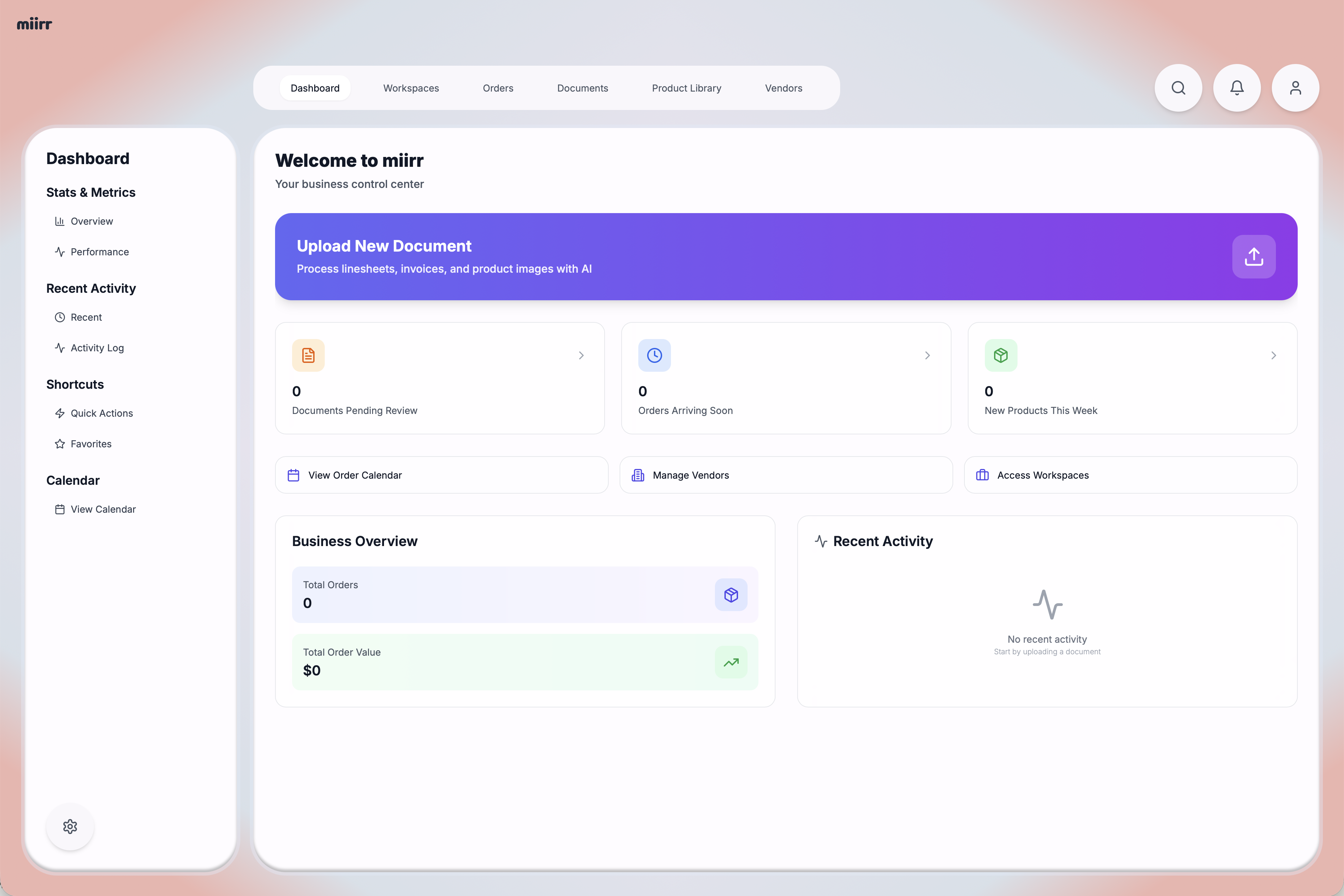 Live product — Documents view in Base44